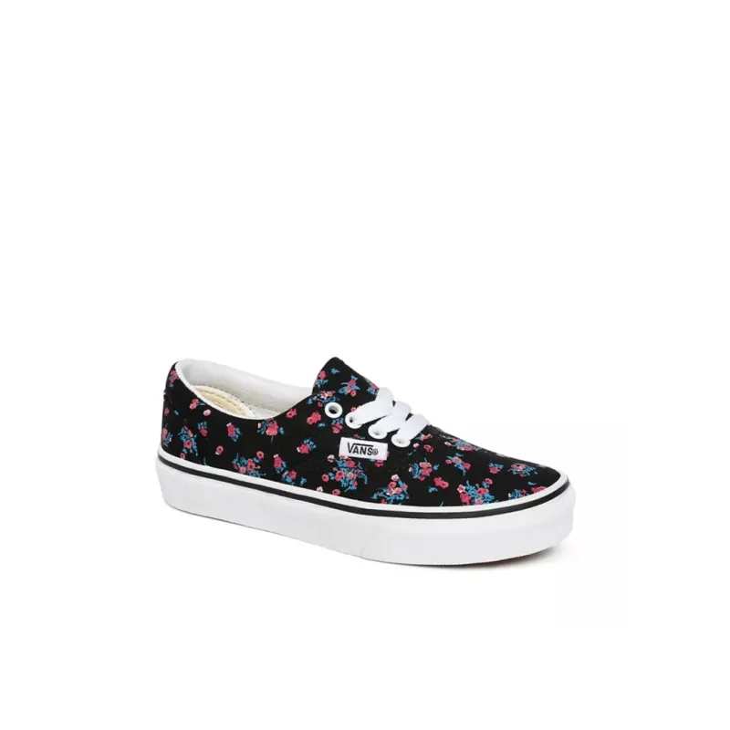 Vans Era Anti Slip Wear Resistant Low Top Kids' Skateboarding Shoes Black Floral Children Aged 3 7 Years Old-2