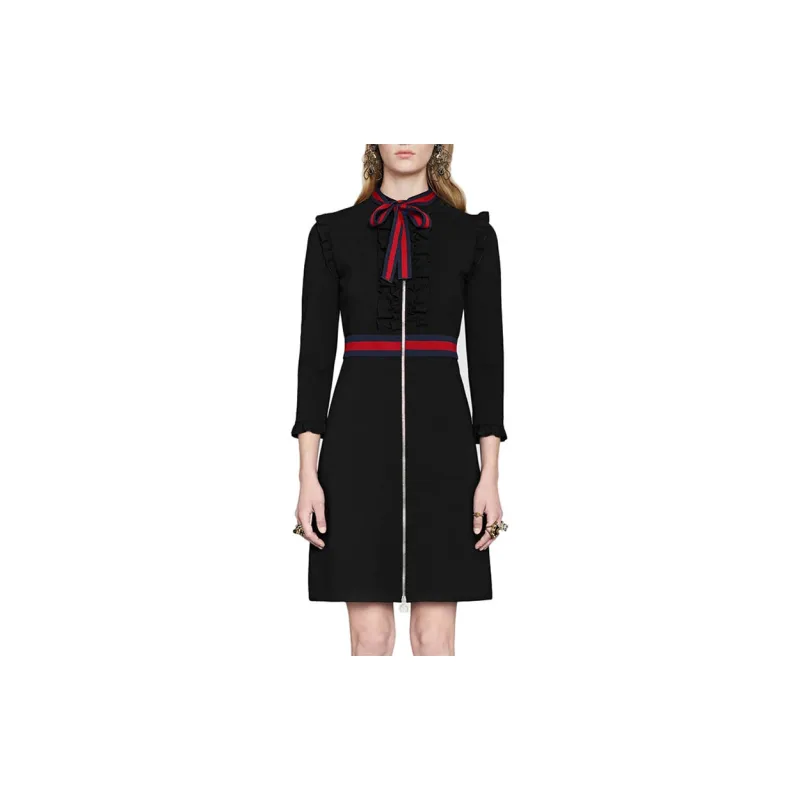 GUCCI Long Sleeved Dress Women's Black-1