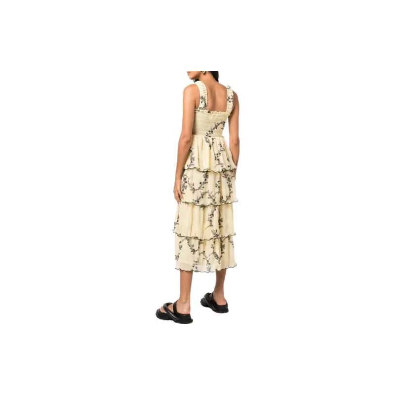 GANNI Slip Dresses Women's Yellow-2