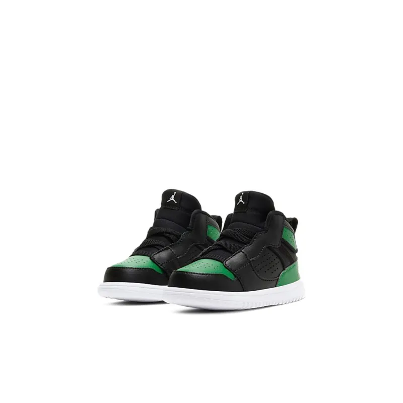 Jordan Access Cushioning Abrasion Resistant Breathable Mid Top Vintage Basketball Shoes Black Green Infant And Toddler-2