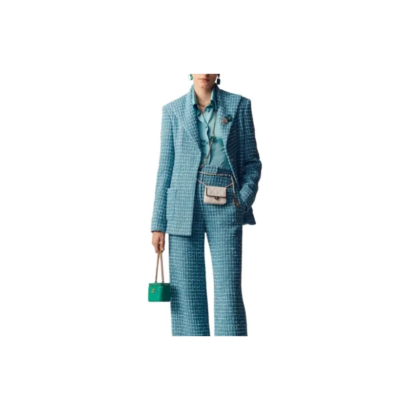 CHANEL SS23 Business Suit Coat Women's Blue-1