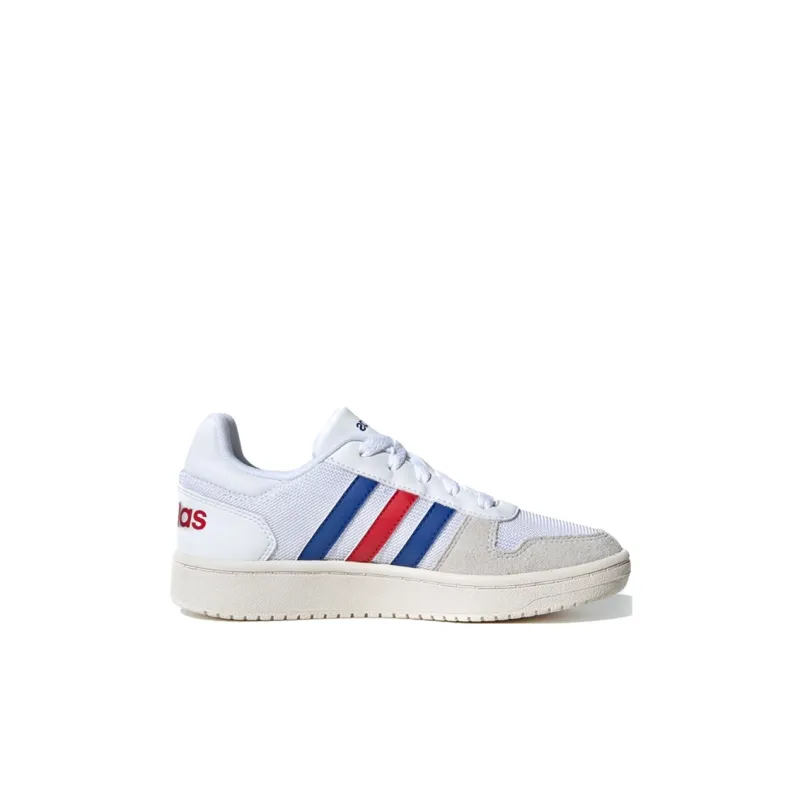 Adidas Neo Hoops 2.0 Low Top Children's Basketball Shoes White Blue Red Kids'-1
