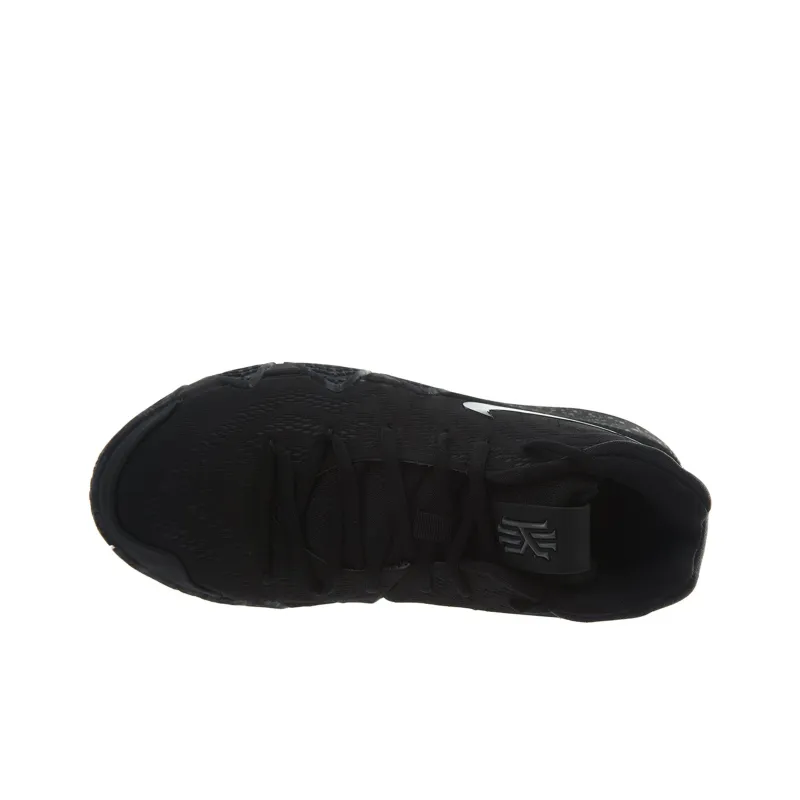 Nike Kyrie 4 'Triple Black' Kyrie 4 Slip Resistant Shock Absorbers Mid Top Performance Basketball Shoes Black Teenagers-3