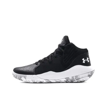 Under Armour Jet '21 Anti Slip And Wear Resistant Breathable Mid Top Basketball Shoes Black Teenagers