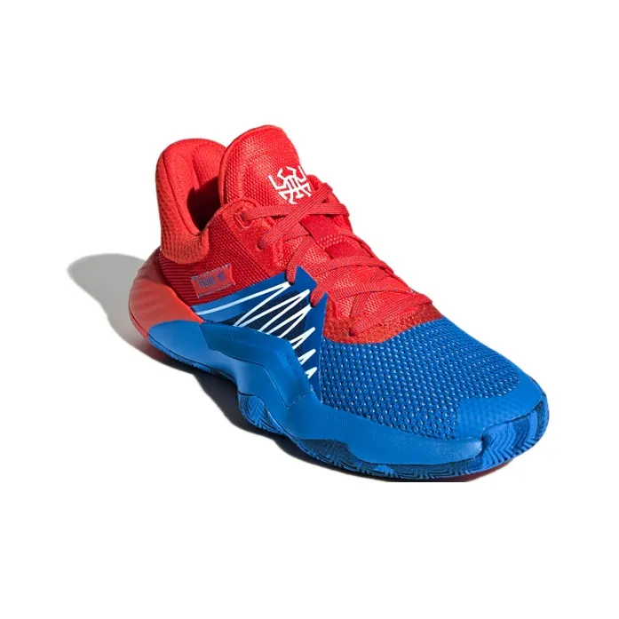 Adidas D.O.N. Issue #1 Anti Slip Wear Resistant Low Top Basketball Shoes Red Blue Teenagers-2