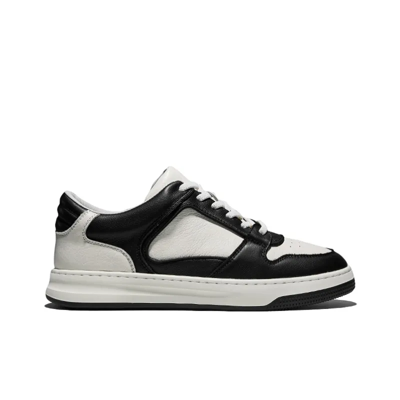 Hautton Jeans Low Top Skateboard Shoes Men's Black White-1