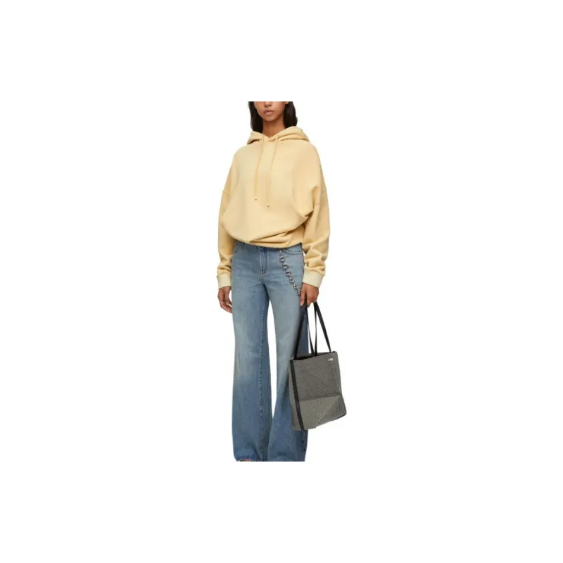 LOEWE Draped Hoodie Light Grey-9