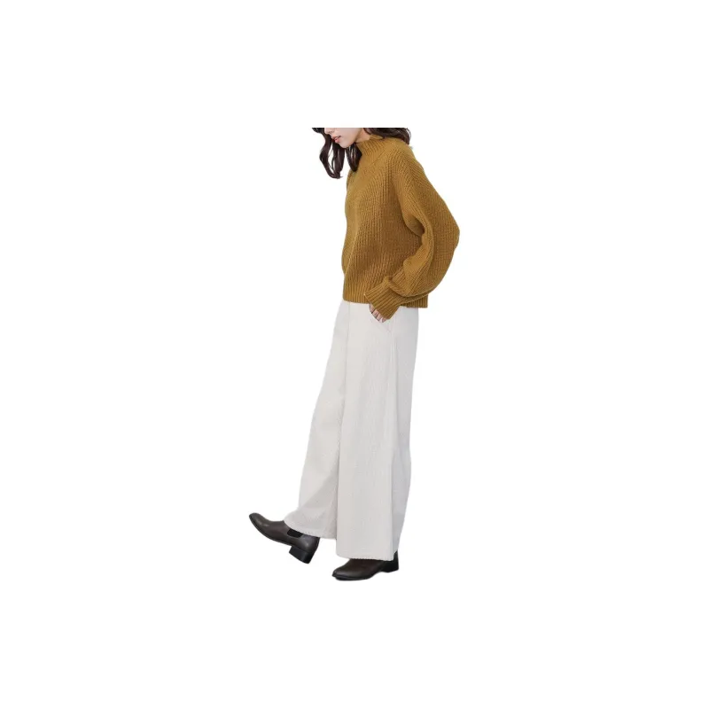 Beams HEART Sweater Women's Mustard-3