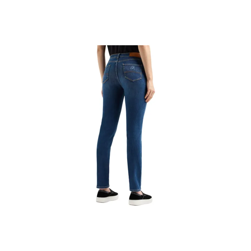 EMPORIO ARMANI Asv J20 High waisted Super skinny Leg Jeans In A Worn look Organic Stretch Denim-2