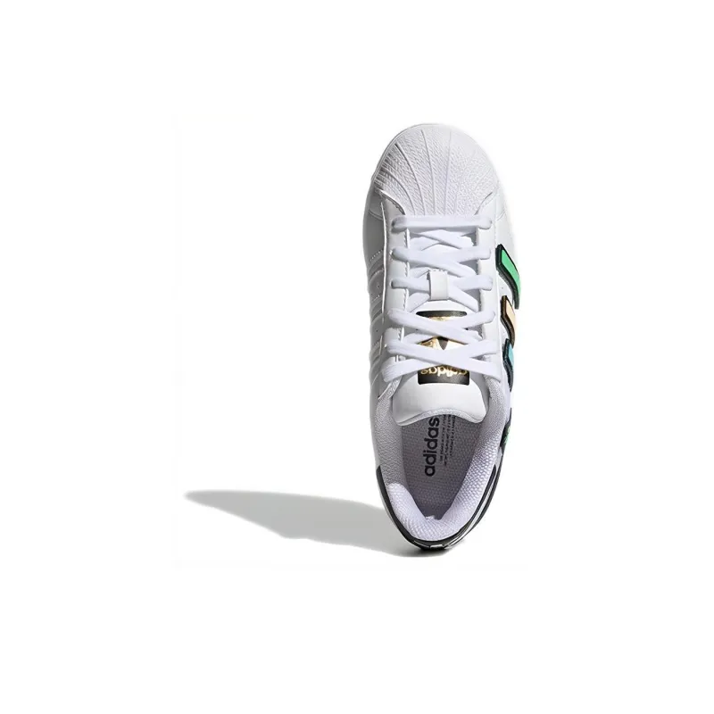 Adidas Originals Junior Abrasion Resistant Low Top Skateboard Shoes White Blue Green Teenagers-5