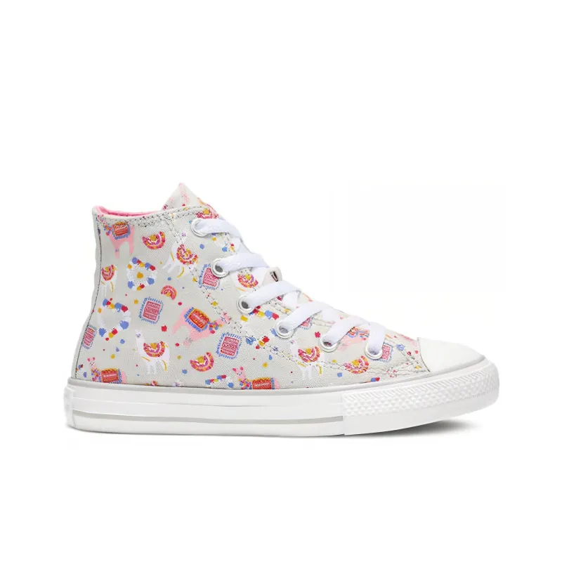 Converse Chuck Taylor All Star High Top Kids Canvas Shoes Gray Brown Graffiti Teenagers-1