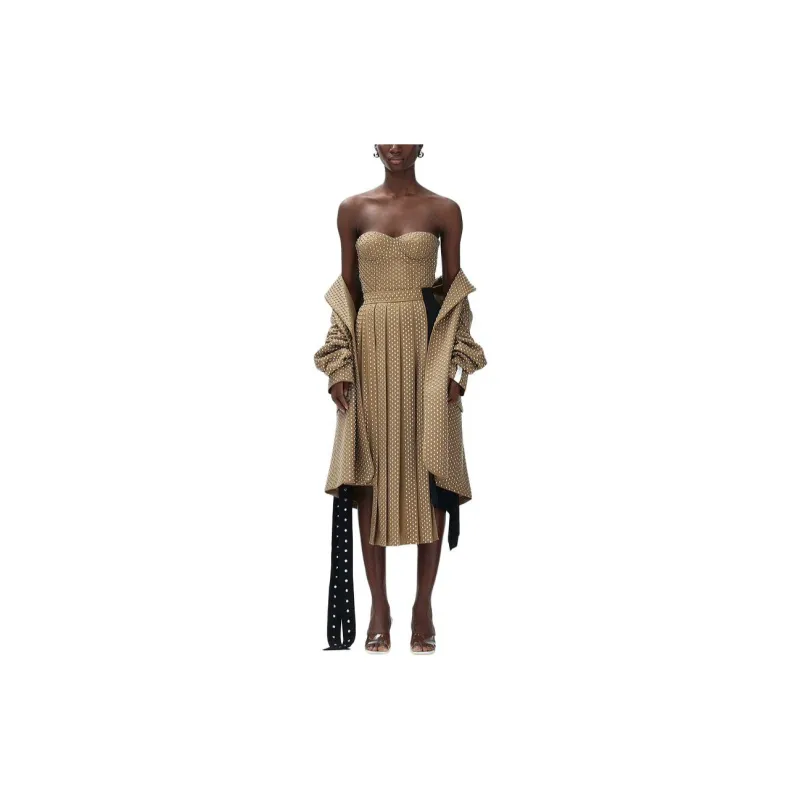 Rokh H&M Wool Blend Studded Skirt Dark Beige/Black-1