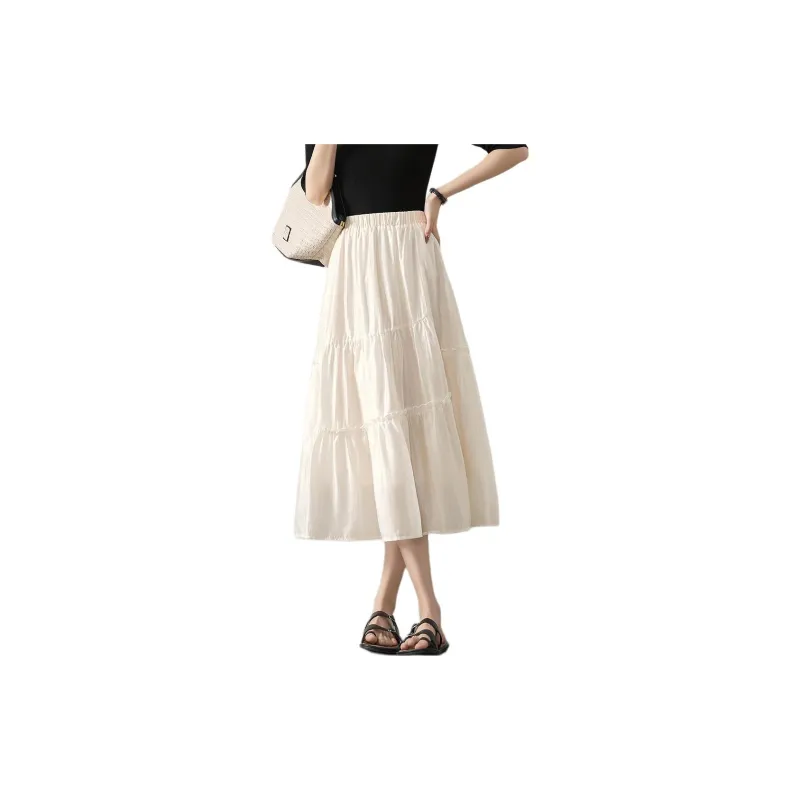 Mo Han Yi Mei Casual Long Skirt Women's White-1