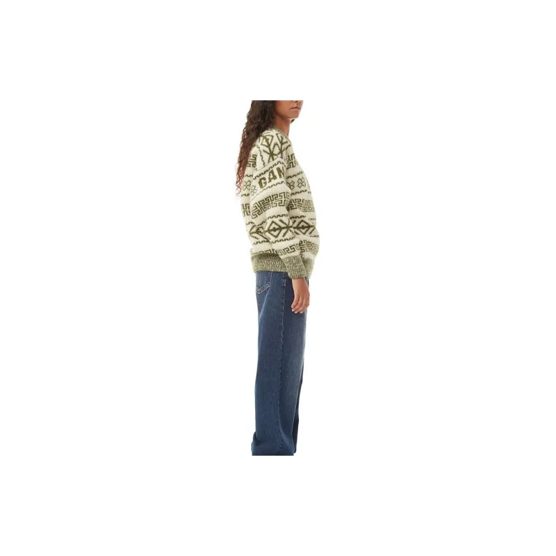 GANNI FW23 Sweater Knitwear Women's Avocado Green-1