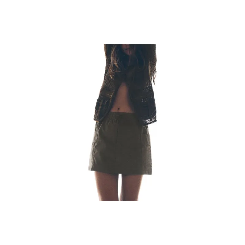 ZARA Casual Shorts Women's Dark Khaki-1