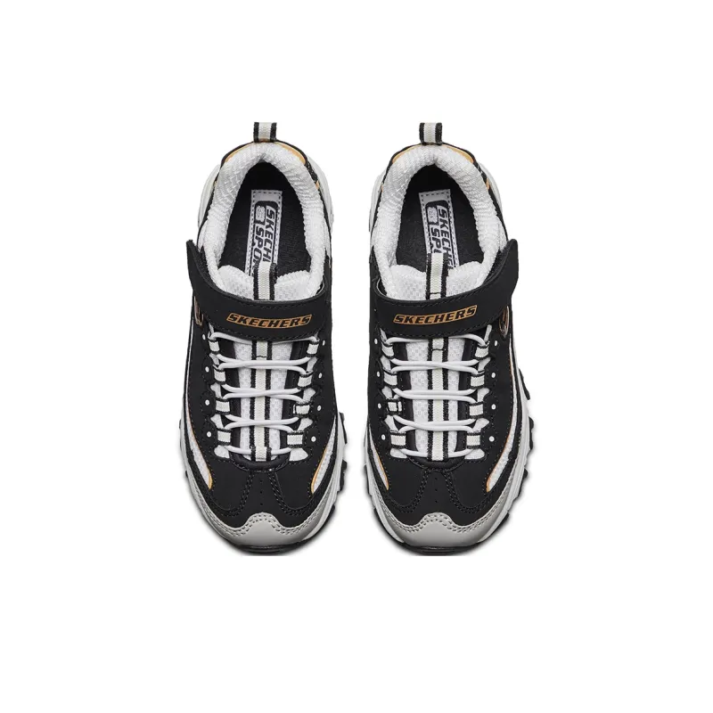 Skechers Slip Resistant Cushioning Abrasion Resistant Support Low Top Kids' Running Shoes Black Gold Teenagers-3