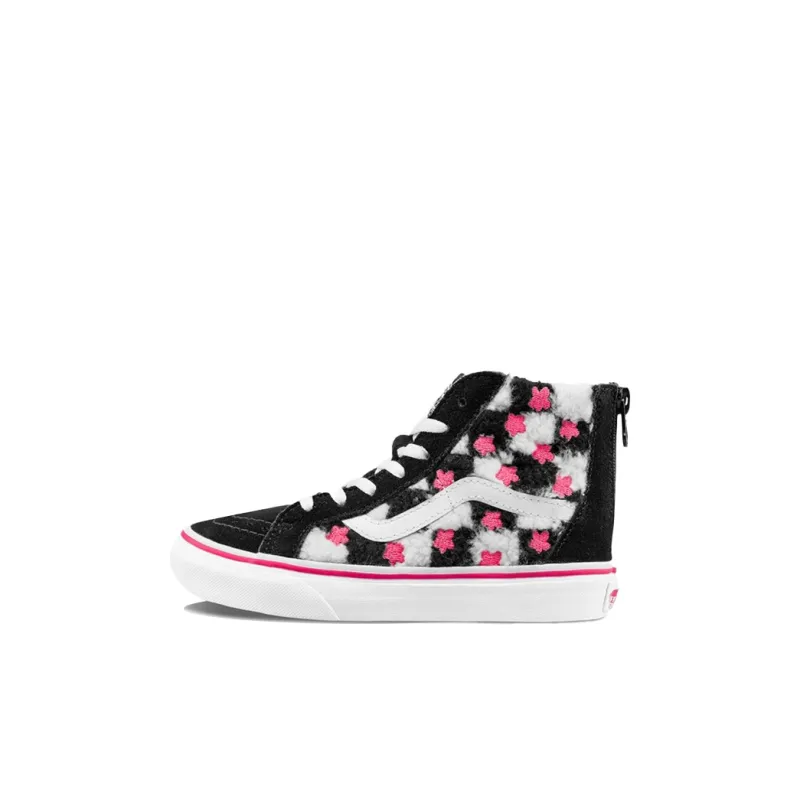 Vans SK8 Wear-resistant And Lightweight High-Top Kids' Skateboarding Shoes Black White Children Aged 3-7 Years Old-0