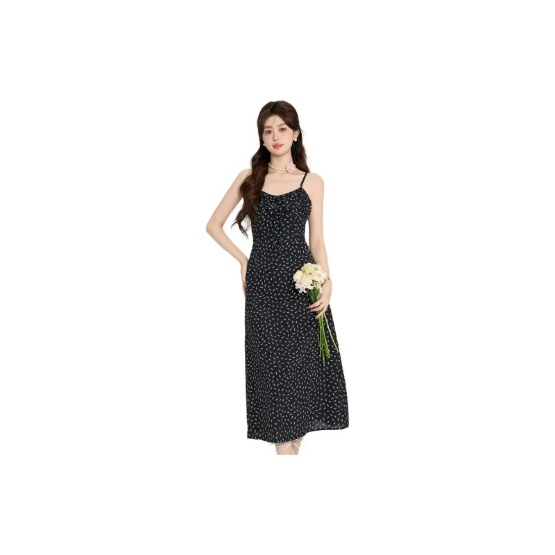 Emodues Slip Dresses Women's Black-2