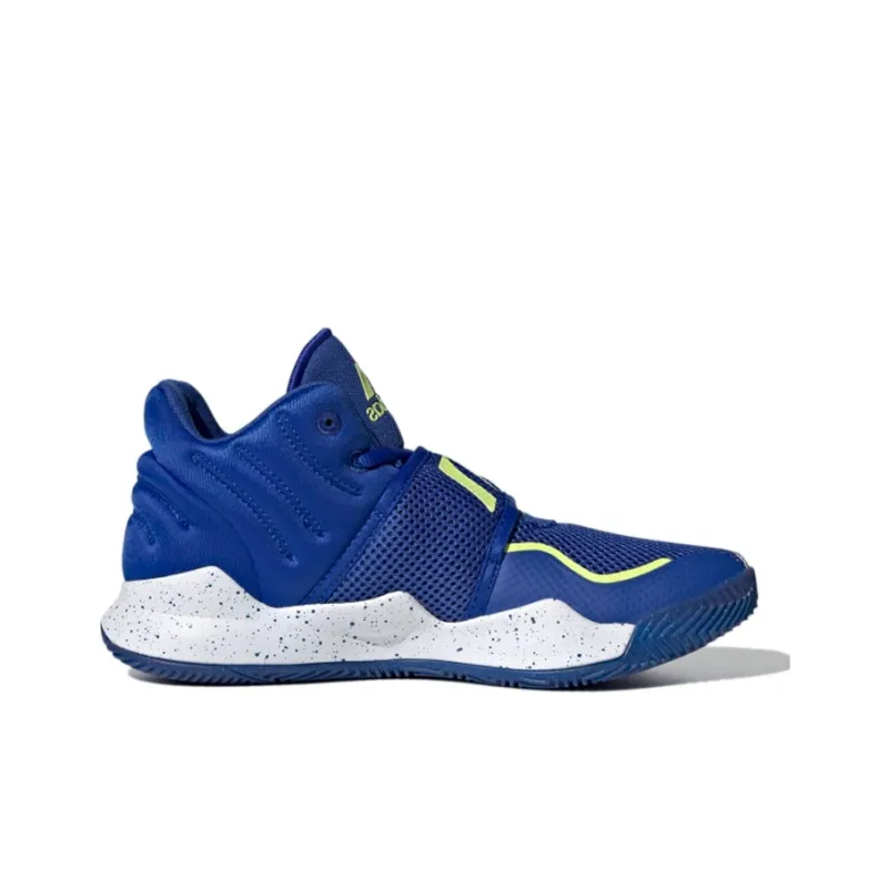 Adidas Deep Threat Primeblue J Abrasion Resistant Low Top Children's Basketball Shoes Blue Teenagers-1