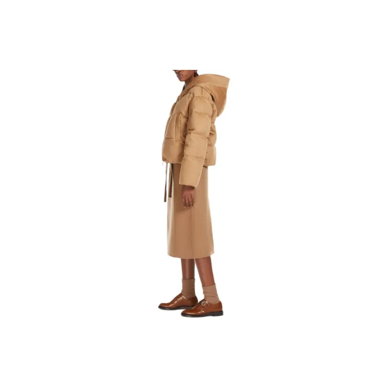 MaxMara Dalia Collection Reversible Camel Colour Down Jacket Down Jacket Women's Brown-4