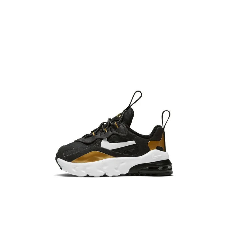 Nike Air Max 270 RT Cushioning Low-Top Running Shoes Black Gold Infant And Toddler-0