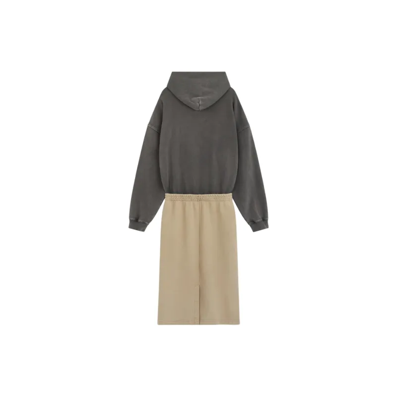 WE11DONE FW24 Long Sleeved Dress Women's Charcoal Gray-1