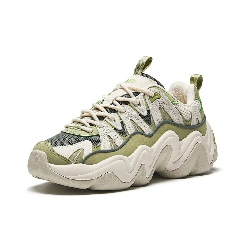 Anta Anti Slip Wear Resistant Low Top Chunky Sneakers Women's Green-1