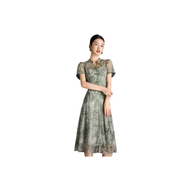Mylan Short Sleeved Dress Women's Green-2