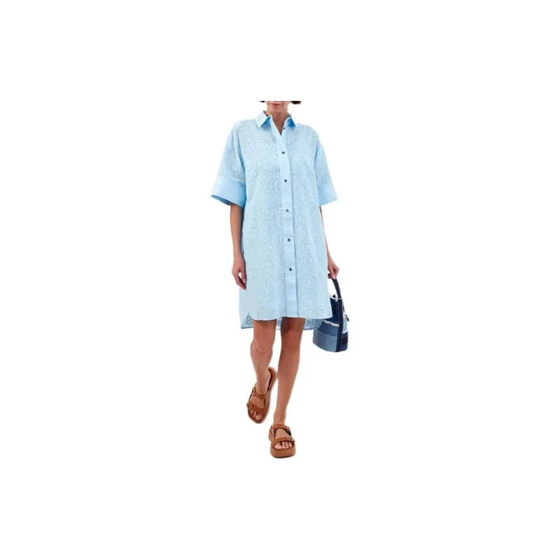 KARL LAGERFELD Short Sleeved Dresses Women's Blue-1
