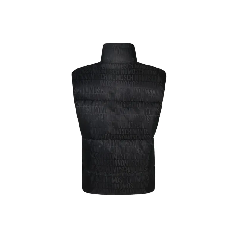 MOSCHINO Logo Jacquard Funnel Neck Padded Gilet-1