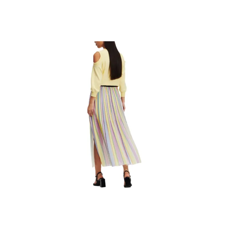 KARL LAGERFELD / Karl Lagerfeld Jeans Pleated Striped Maxi Skirt-3