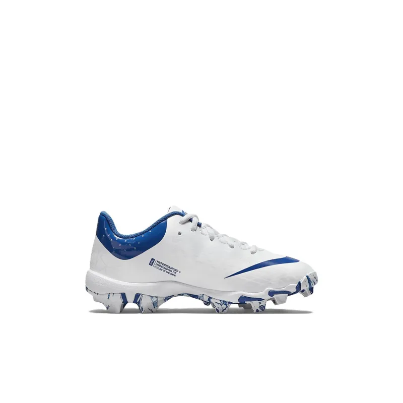 Nike Hyperdiamond 4 Keystone GG Slip-Resistant Cushioning Wear-Resistant Kids' Training Shoes White Blue Kids'-1