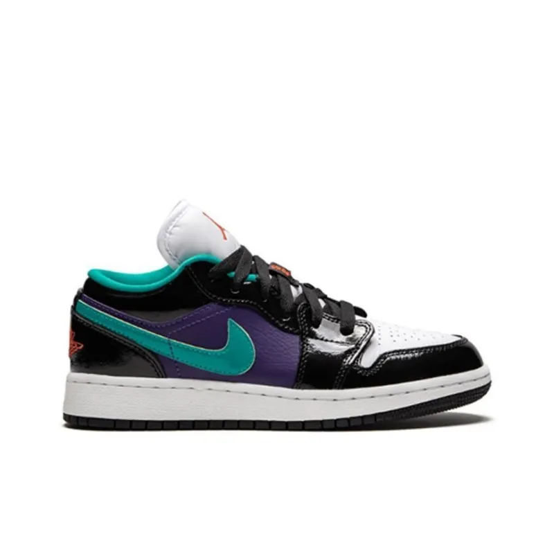Jordan 1 Low Black Court Purple Turbo Green GS-1