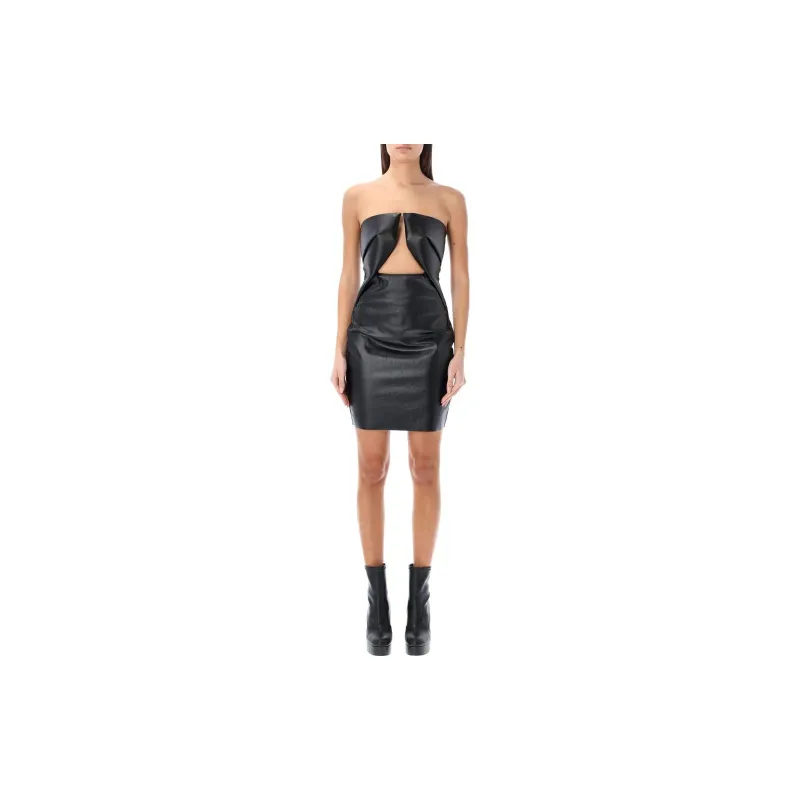 RICK OWENS Prong Cut-Out Front Strapless Mini Dress-2