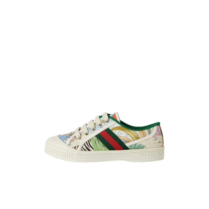 GUCCI Tennis 1977 Low-Top Kids' Training Shoes White Green Kids'-0