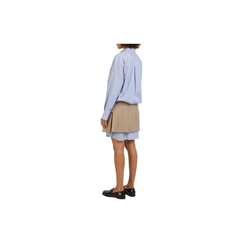 Sacai Striped Skirt-overlay Shirtdress-2