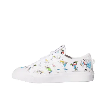 Disney x Adidas Originals Nizza Sport Goofy Goofy Slip-Resistant Low-Top Kids' Skateboarding Shoes White Teenagers