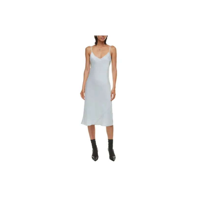 ARITZIA Wilfred Only Slip Satin Midi Dress Slip Dresses Women's Sterling Blue/Pure Blue-2