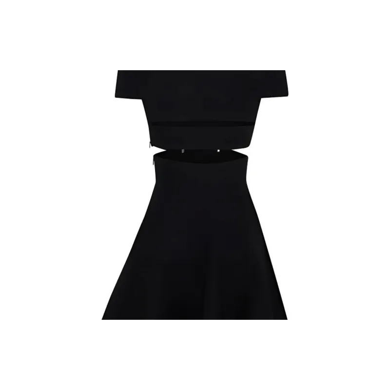 Alexander McQueen Off Shoulder Flared Dress-5
