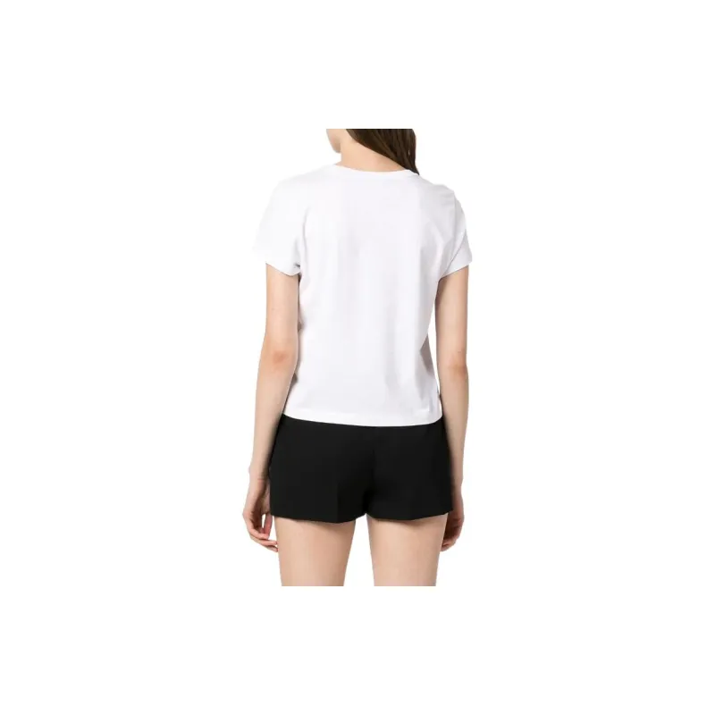 T By Alexander Wang Essential Jersey Puff Logo Shrunk Tee White-2