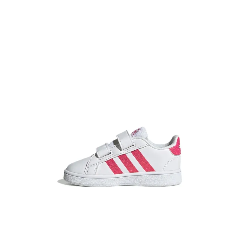 Adidas Neo GRAND COURT Shock Absorbers Low Top Skateboard Shoes White Pink Infant And Toddler-0
