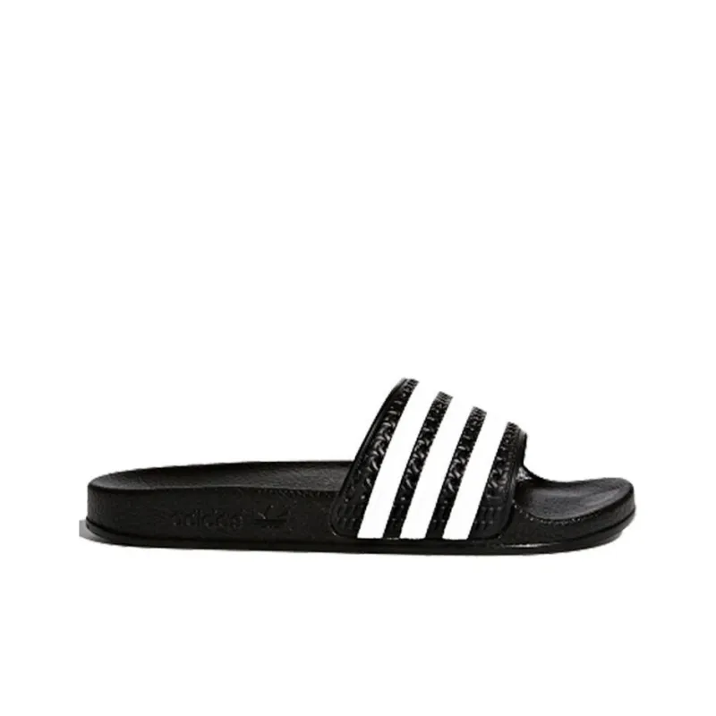 Adidas Originals ADILETTE Slip Resistant Quick Dry Kids' Slippers Black White Teenagers-1