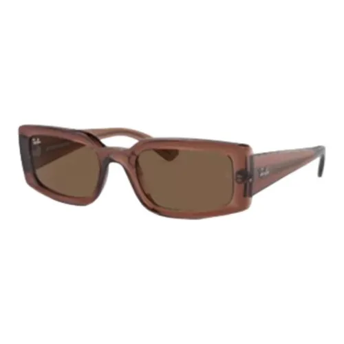 RayBan Injection Molding Rectangular Sunglasses Unisex Brown