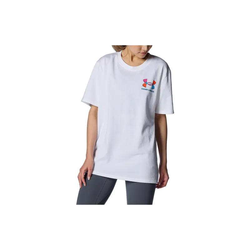 Under Armour Drop Shoulder Sleeve T Shirt Women's White-2