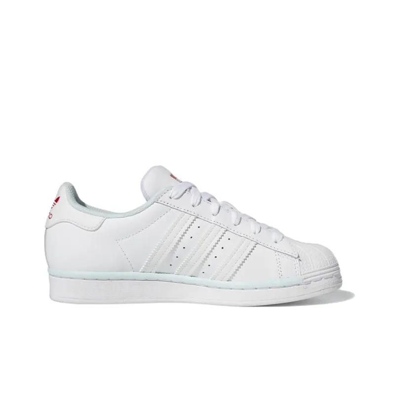 Adidas Originals Superstar Series J Abrasion Resistant Low Top Kids' Skateboarding Shoes White Gray Teenagers-1