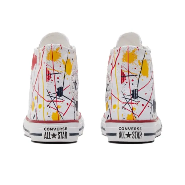 Converse Chuck Taylor All Star Anti Slip Wear Resistant High Top Kids Canvas Shoes White Multicolor Teenagers-3