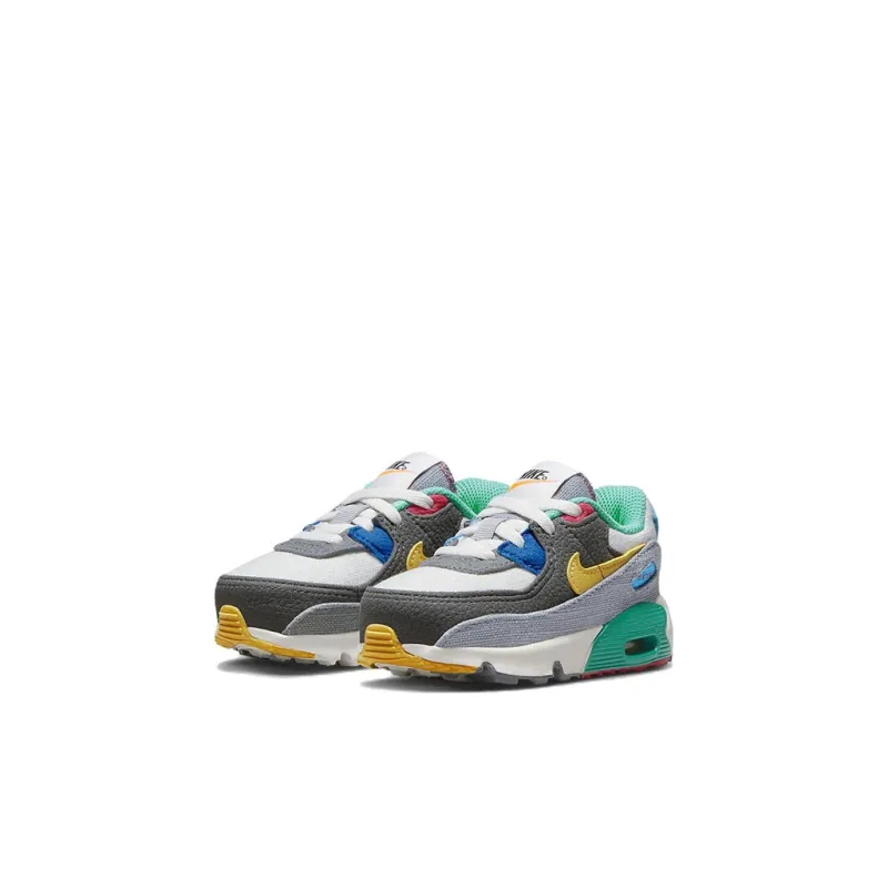 Nike Air Max 90 Slip Resistant Cushioning Abrasion Resistant Low Top Toddler Shoes Gray Yellow Infant And Toddler-2