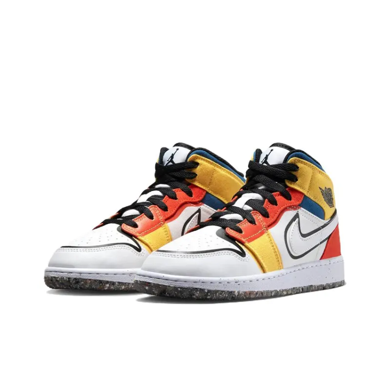 Jordan 1 Mid Multi Color Canvas GS-2