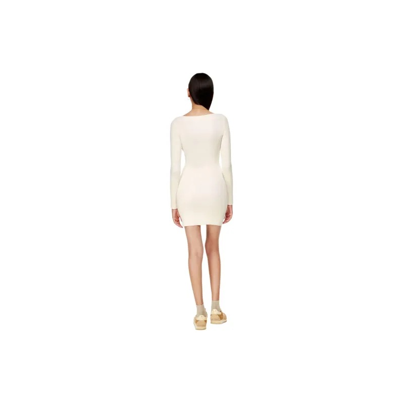ARITZIA Wilfred Free Cut-Out Knit Longsleeve Mini Dress Long-Sleeved Dresses Women's Heather Birch/Heather Birch-3
