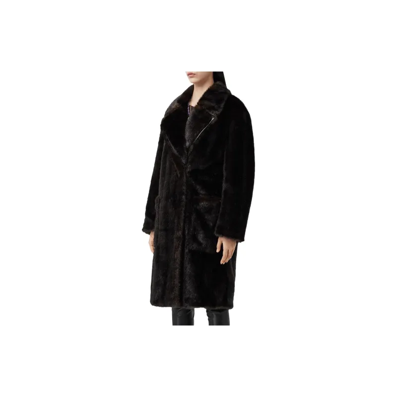 Burberry FW22 Velvet feel Coat Women's Umber-4